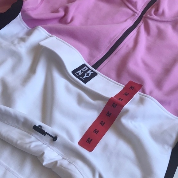 New-dkny Color Block Half-Zip Tech Crop Pullover - Picture 10 of 15